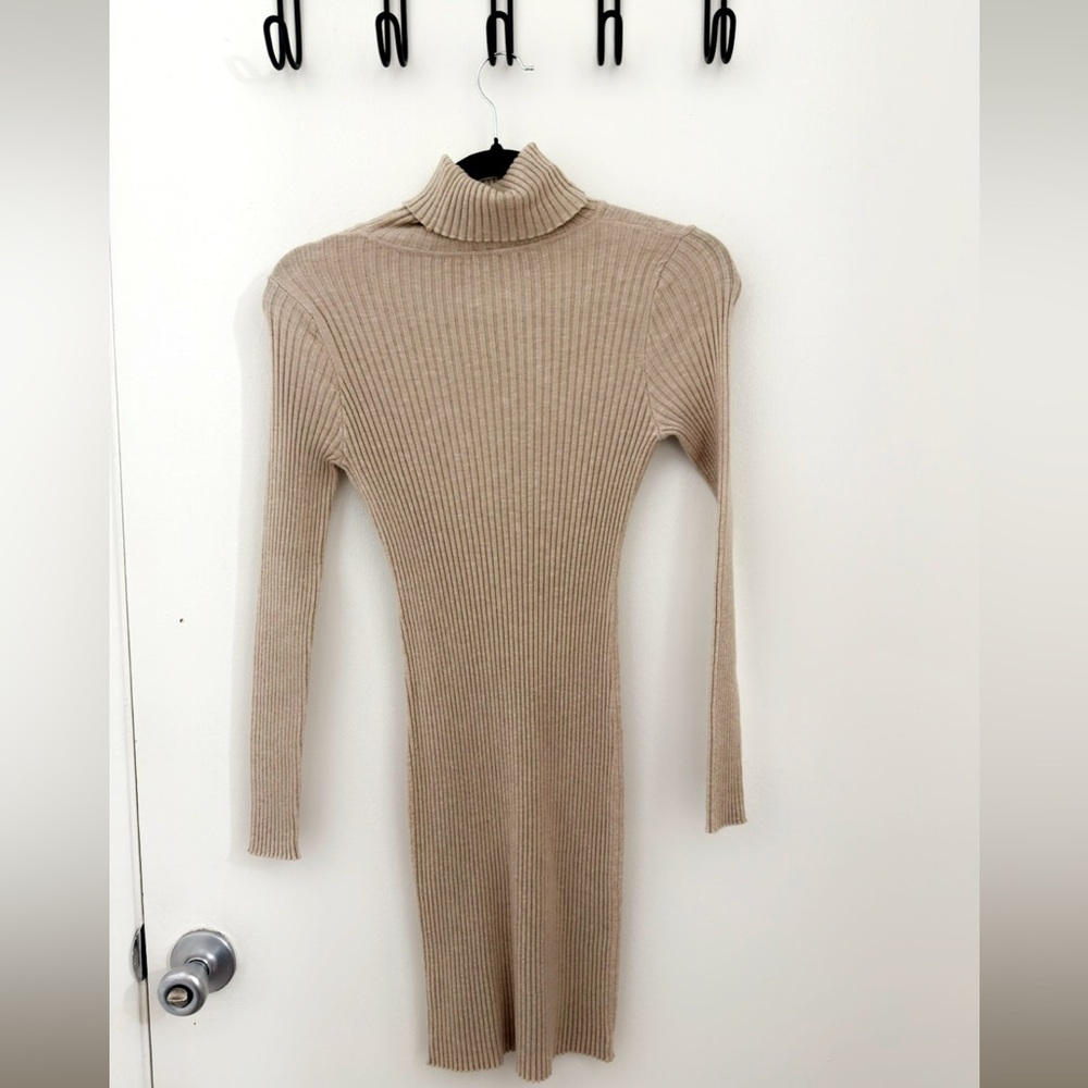 SHEIN Tan Long Sleeve Dress